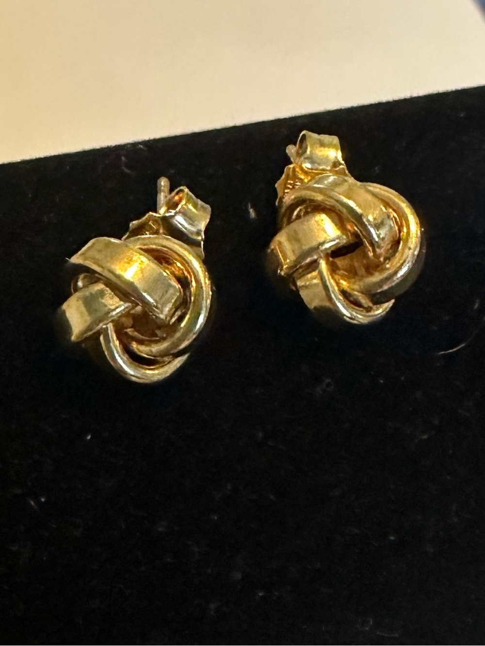 Milor Italy Classic Bronze Knot Stud Earrings